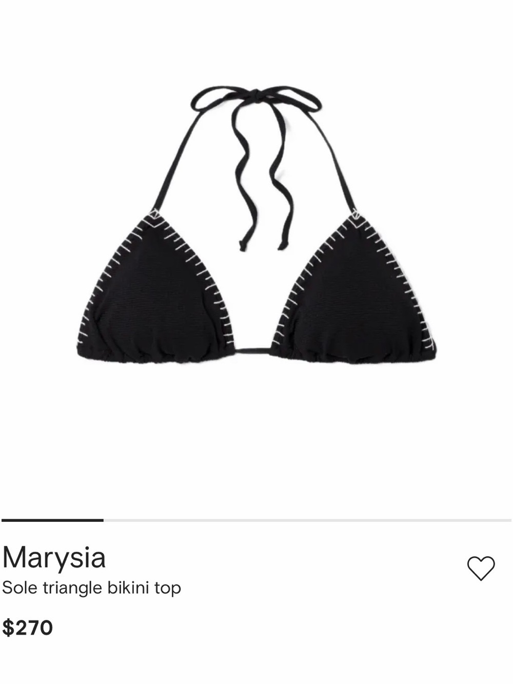 Marysia Black Triangle Bikini Top